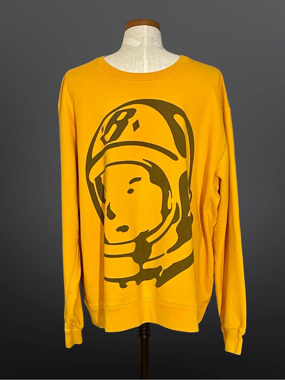 Billionaire Boys Club Astronaut Big Face Yellow Crewneck Sweatshirt SzXXL